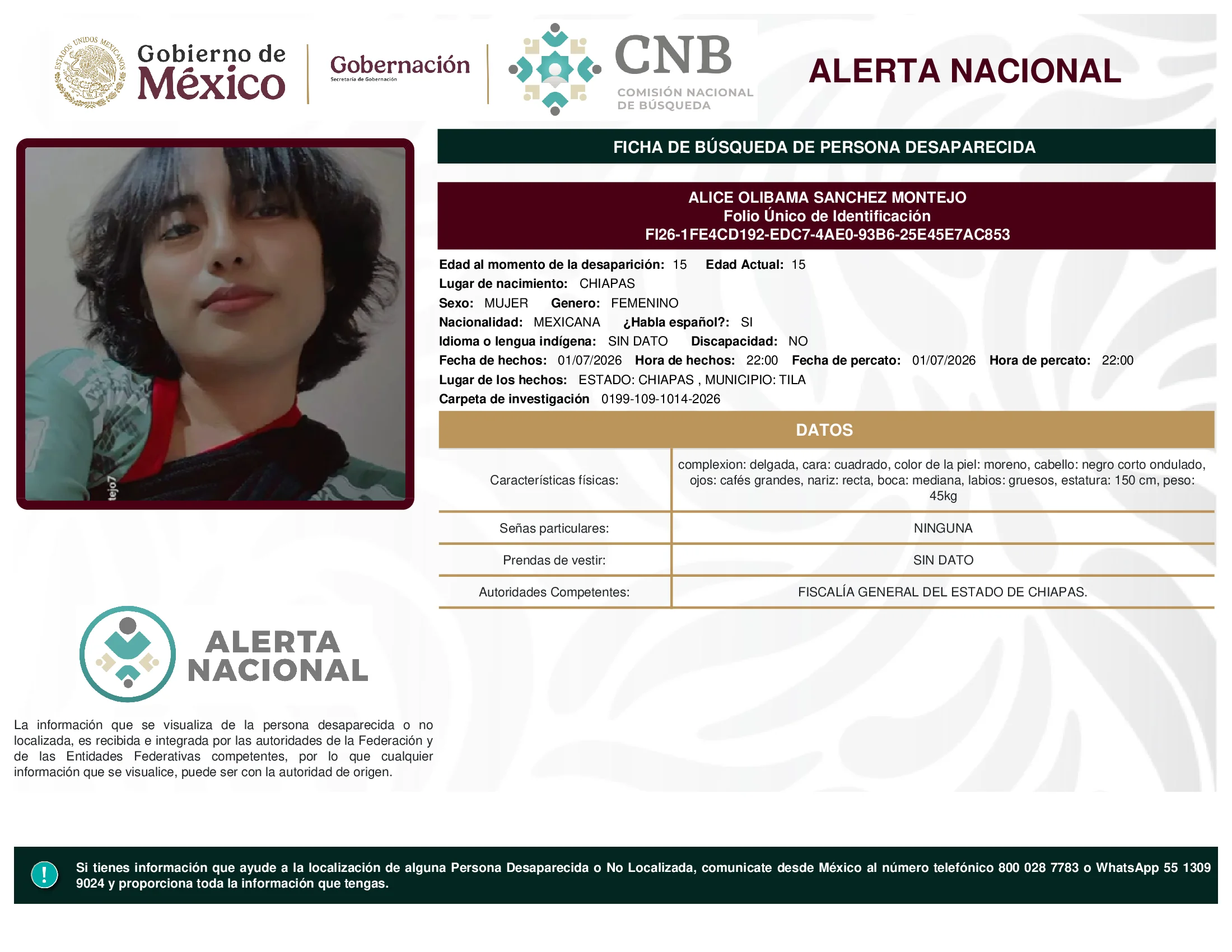 Alice Olibama Sanchez Montejo