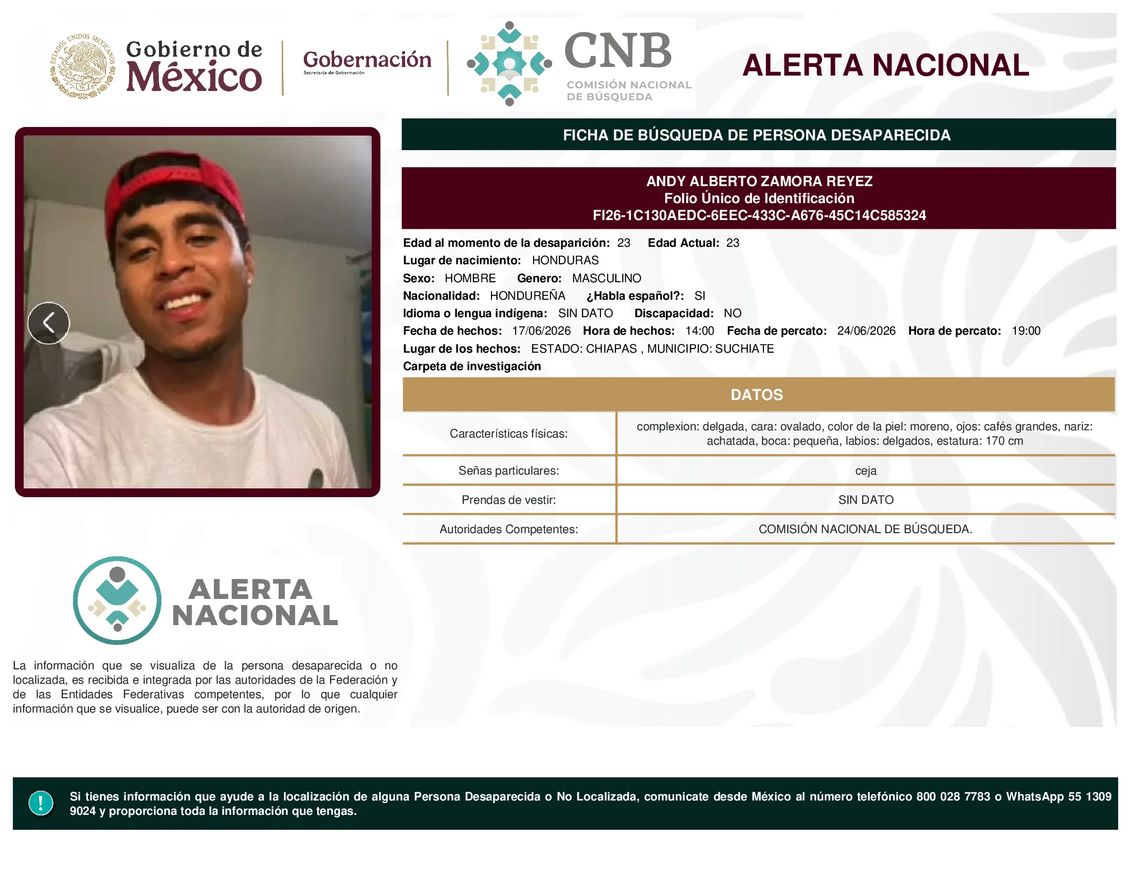 Andy Alberto Zamora Reyez