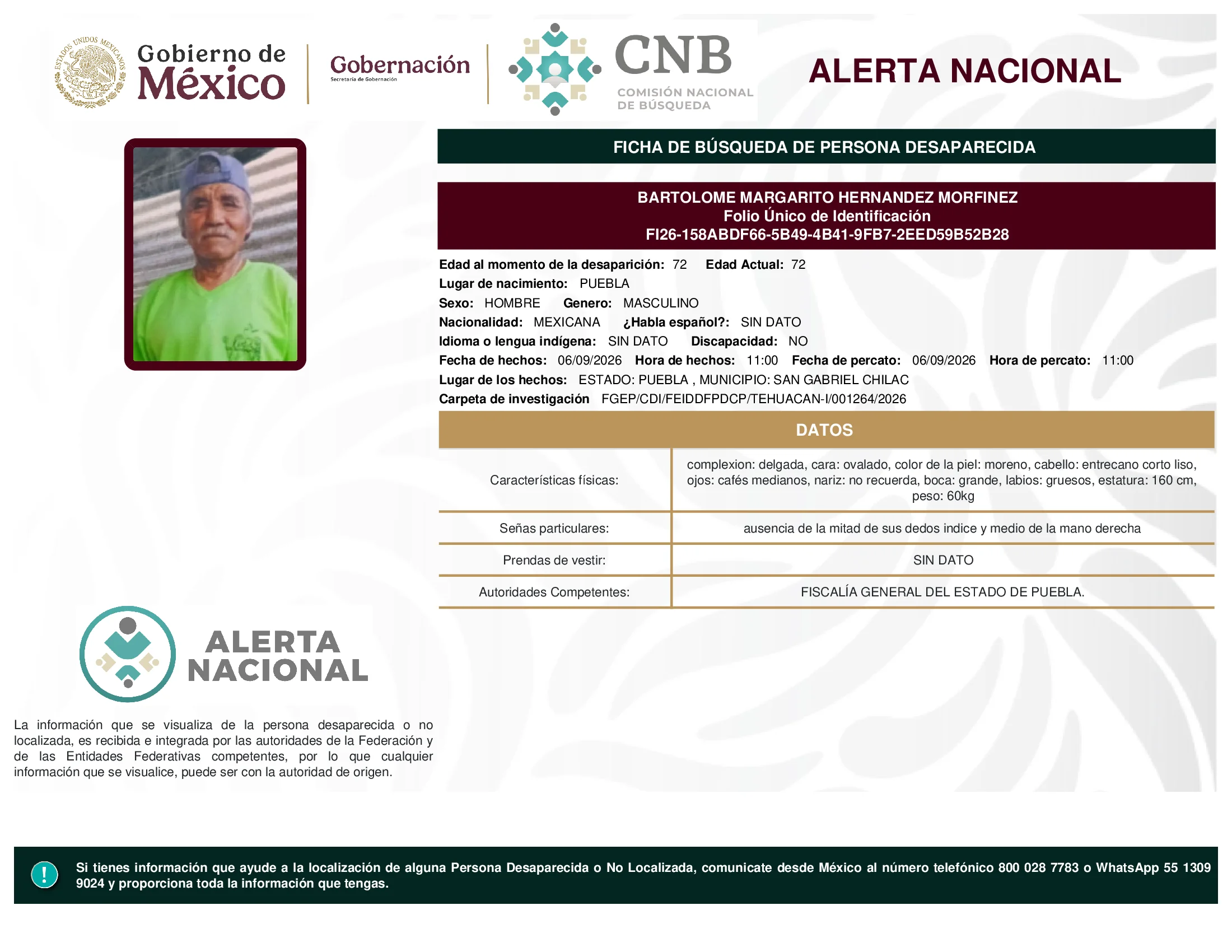 Bartolome Margarito Hernandez Morfinez