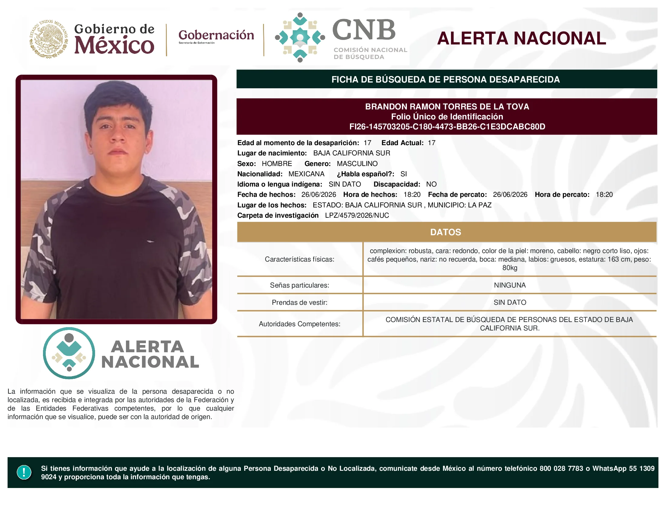 Brandon Ramon Torres De La Tova