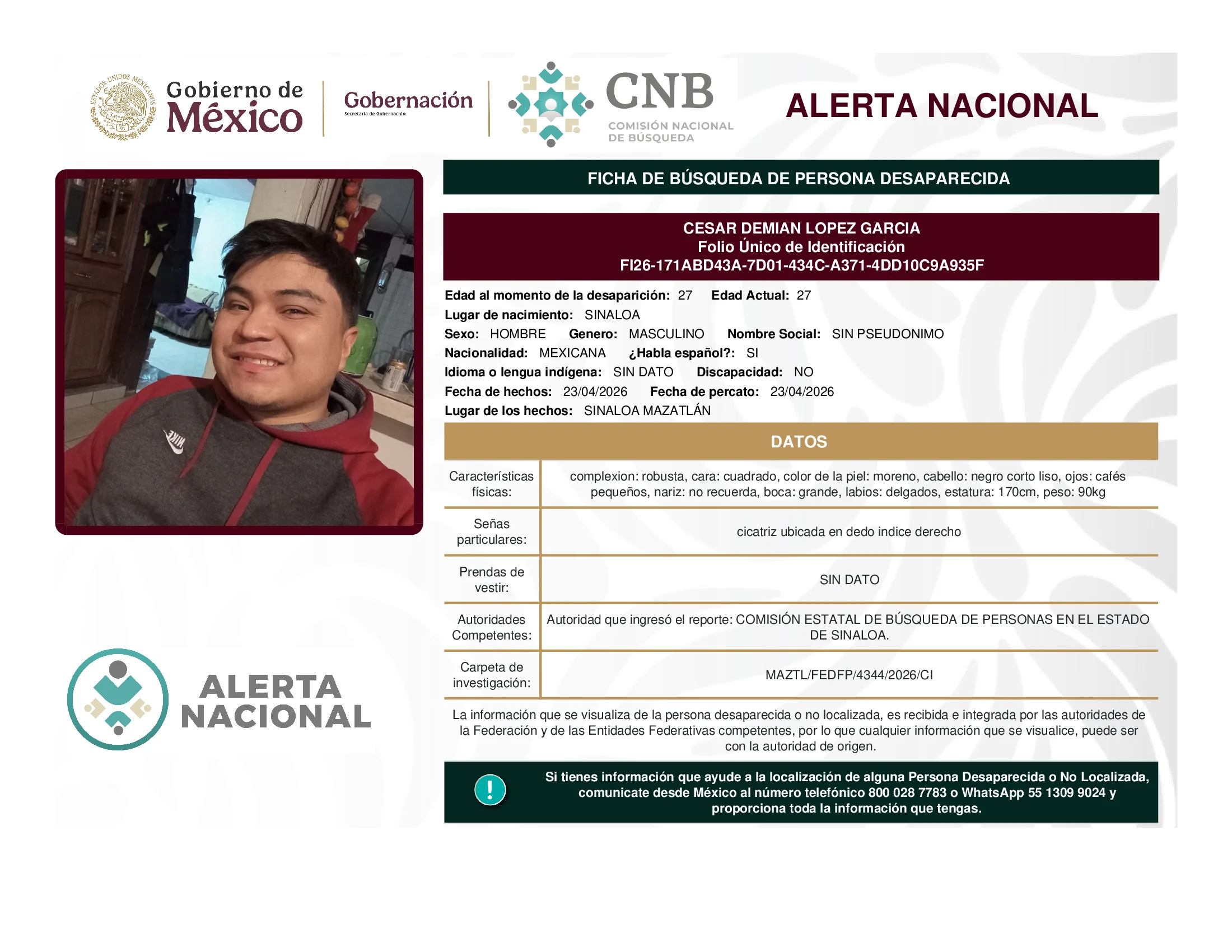 Cesar Demian Lopez Garcia