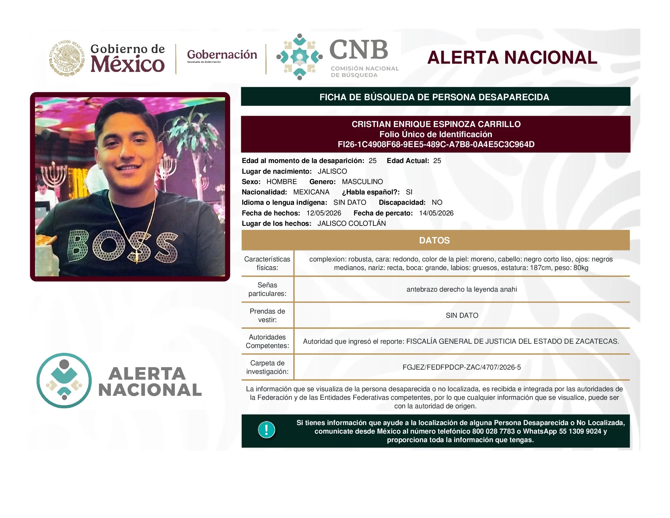 Cristian Enrique Espinoza Carrillo