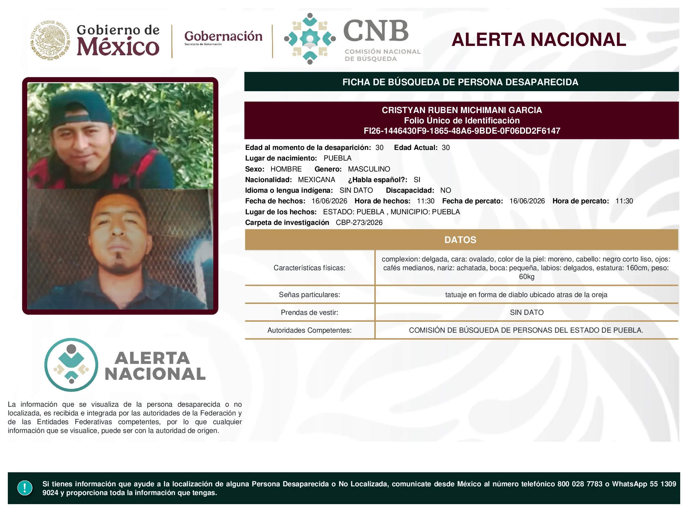 Cristyan Ruben Michimani Garcia