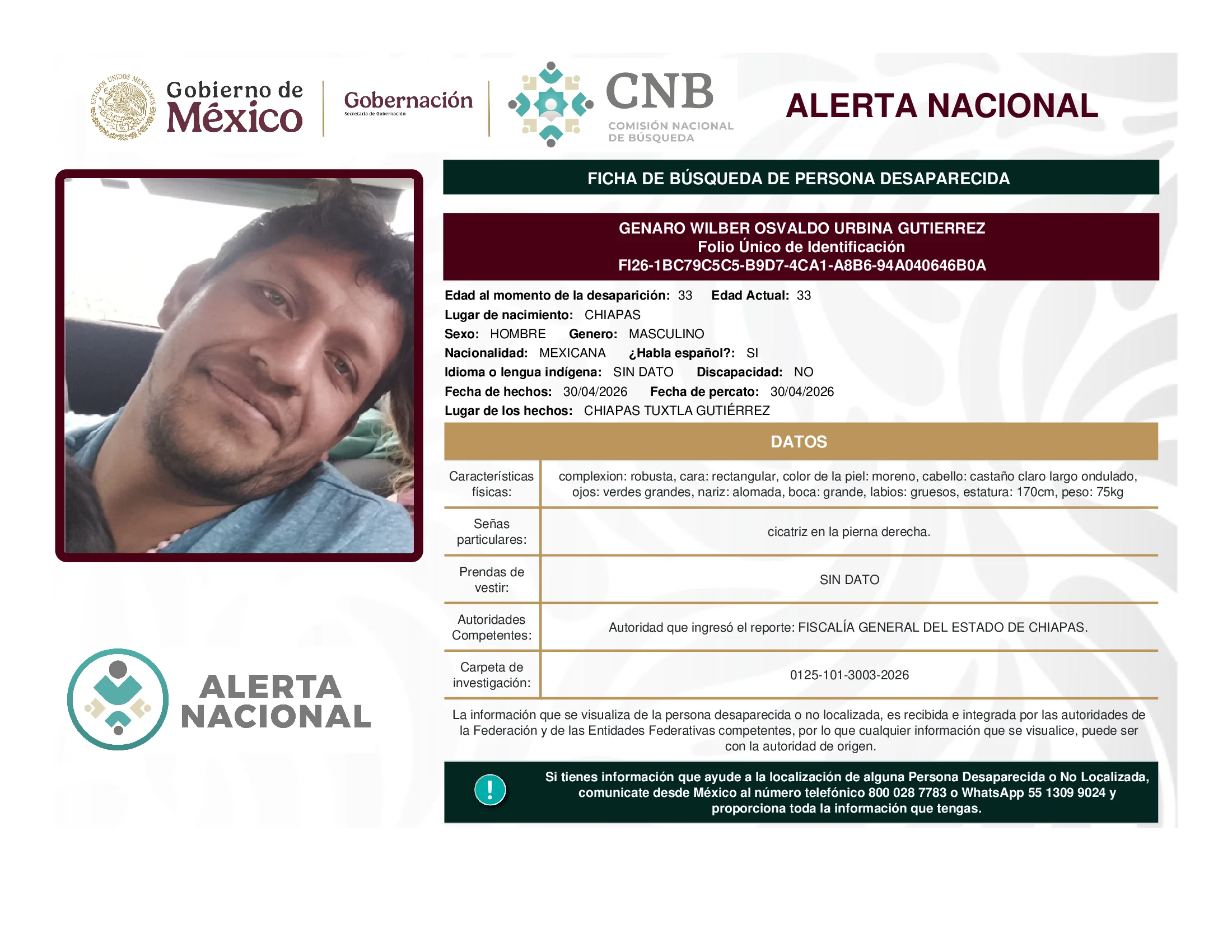 Genaro Wilber Osvaldo Urbina Gutierrez