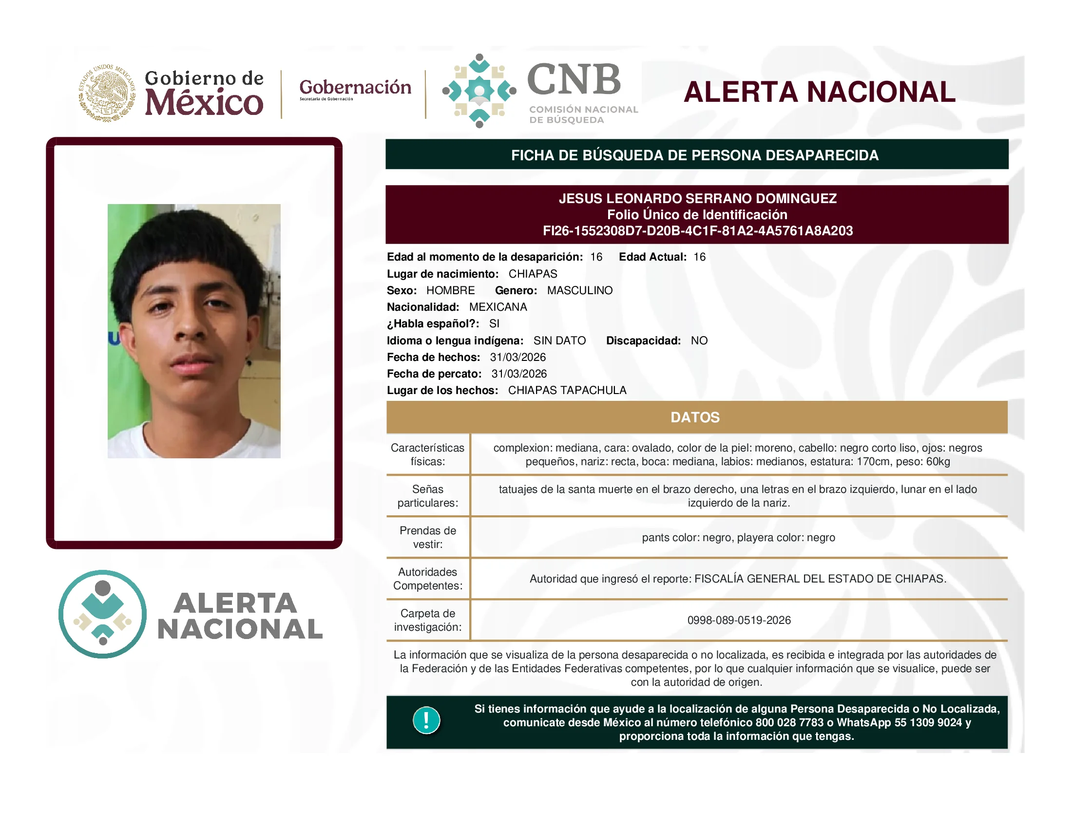 Jesus Leonardo Serrano Dominguez
