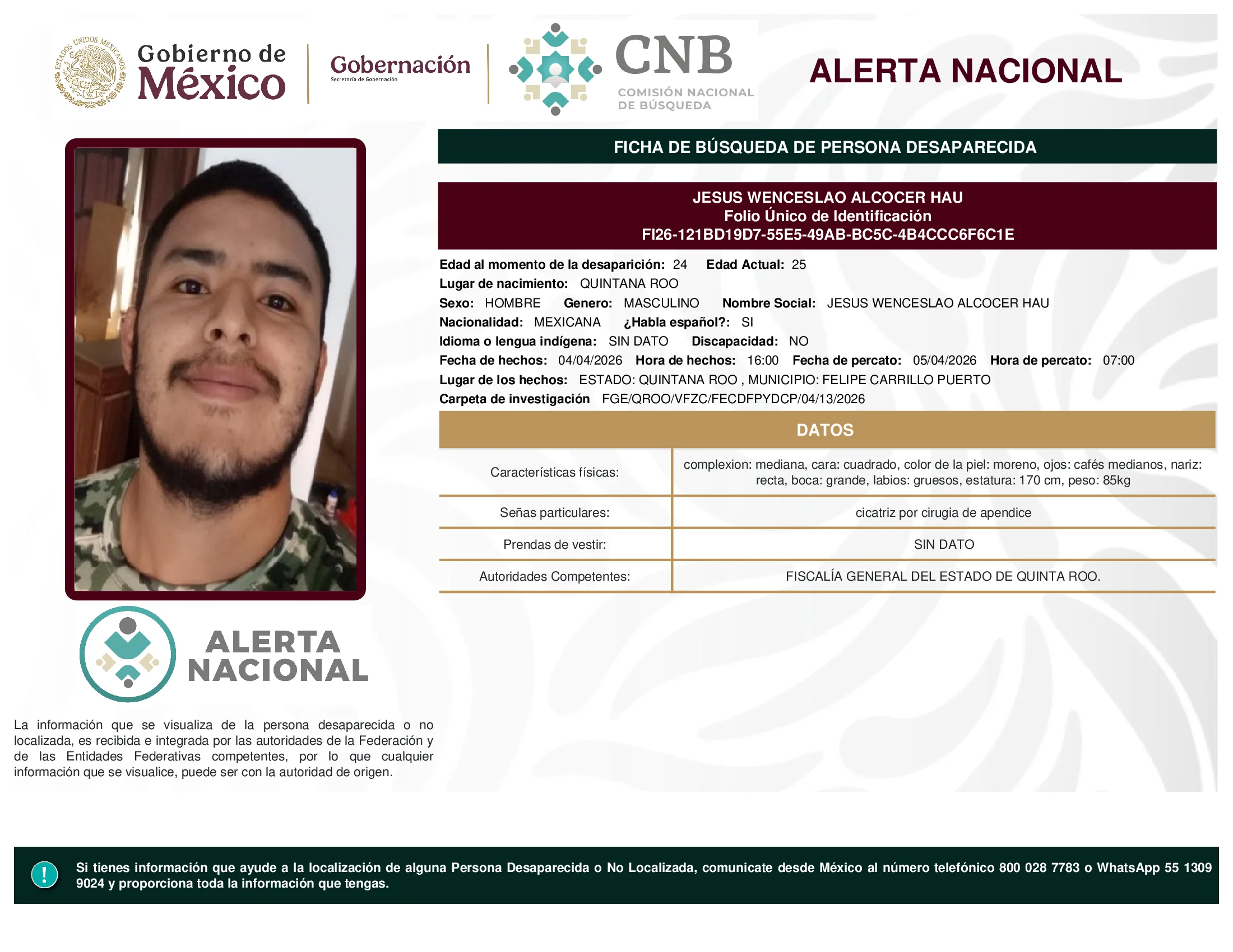 Jesus Wenceslao Alcocer Hau