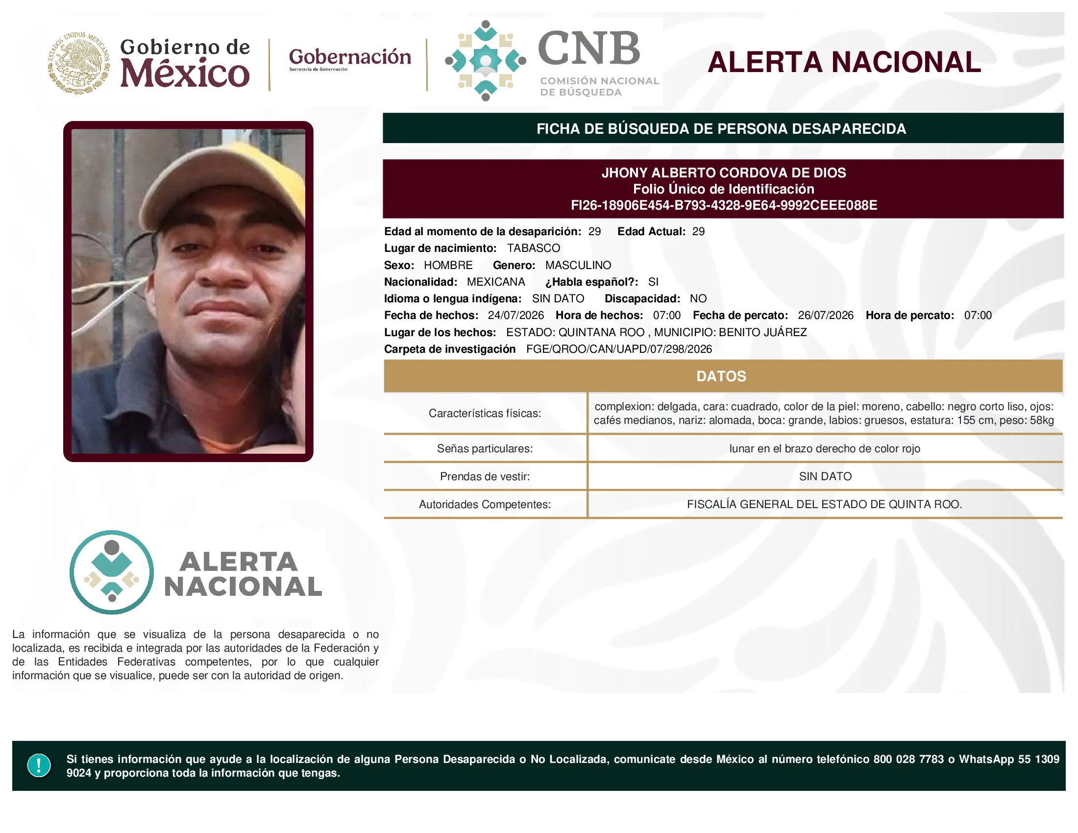 Jhony Alberto Cordova De Dios