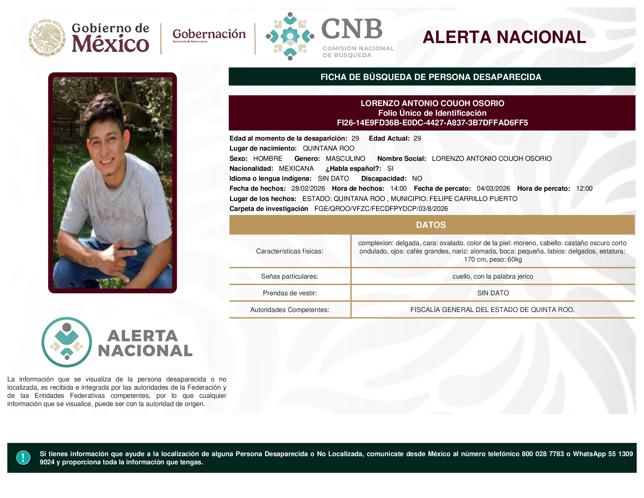 Lorenzo Antonio Couoh Osorio