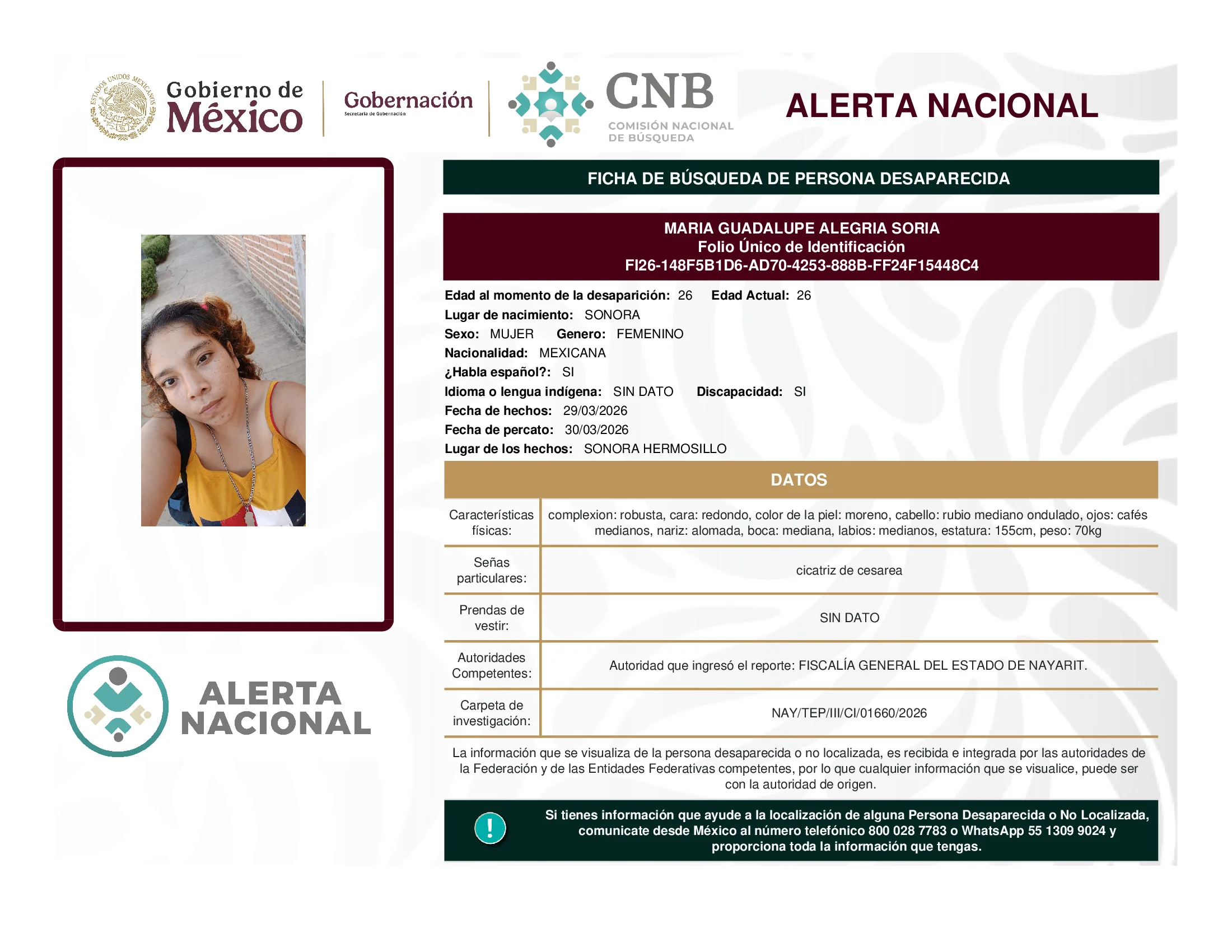 Maria Guadalupe Alegria Soria