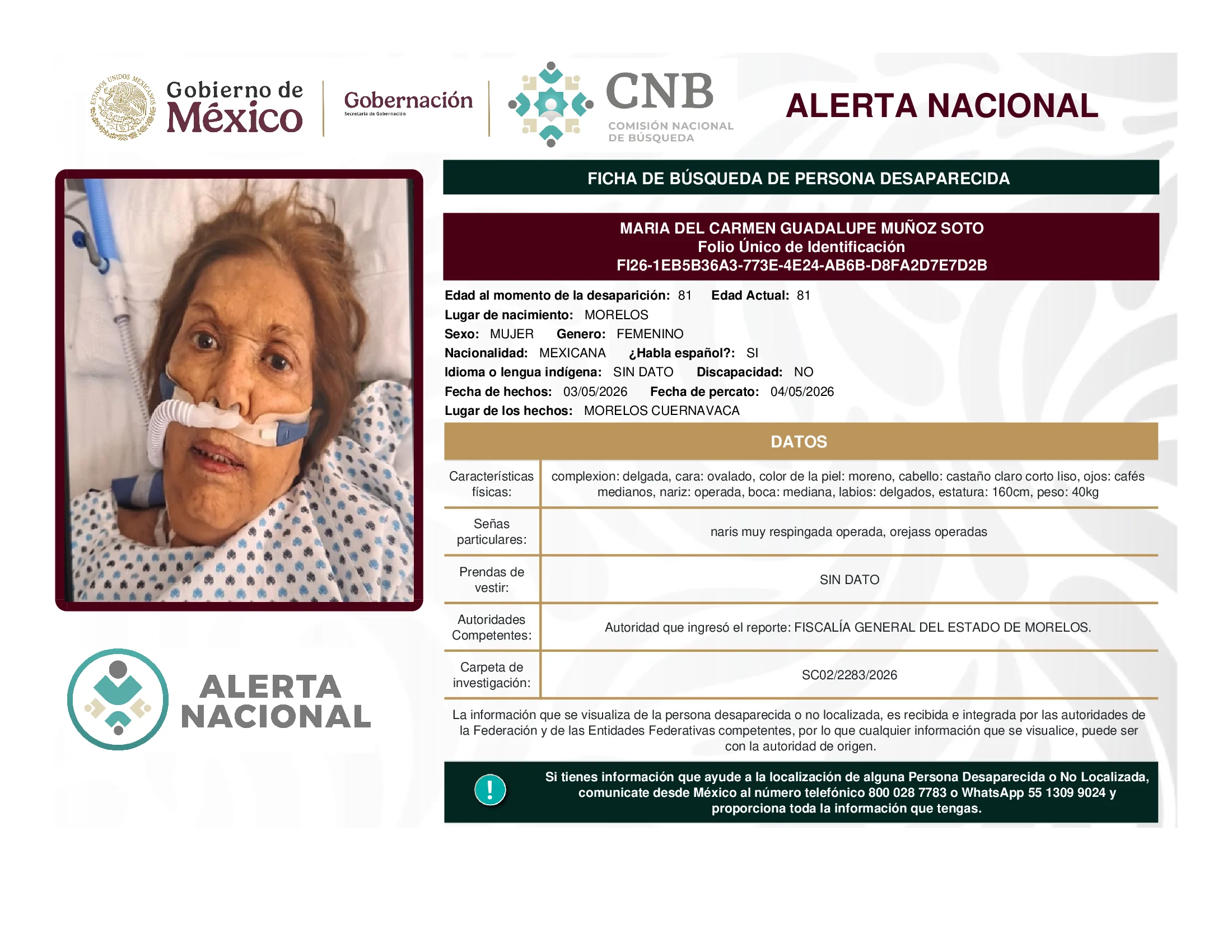 Maria Del Carmen Guadalupe Muñoz Soto