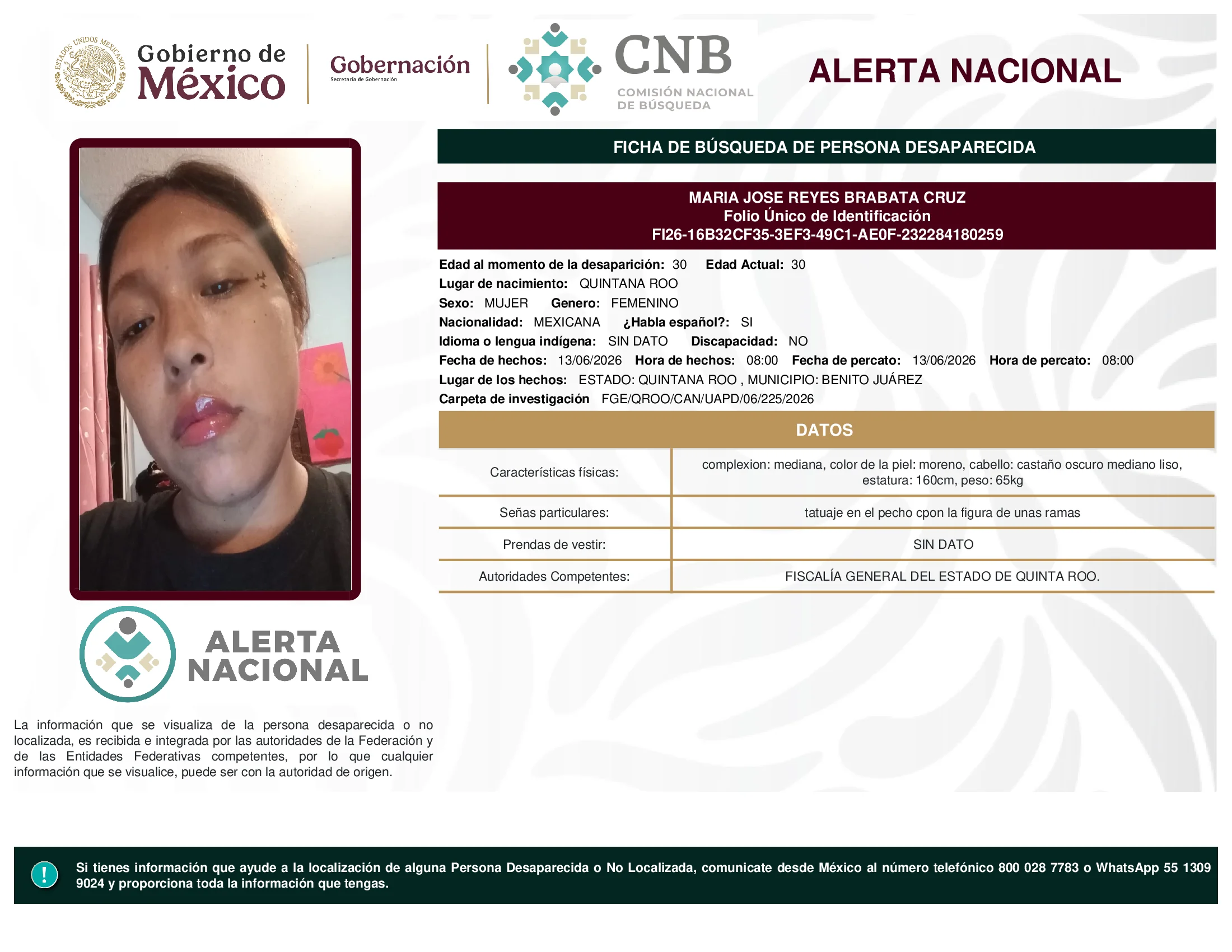 Maria Jose Reyes Brabata Cruz