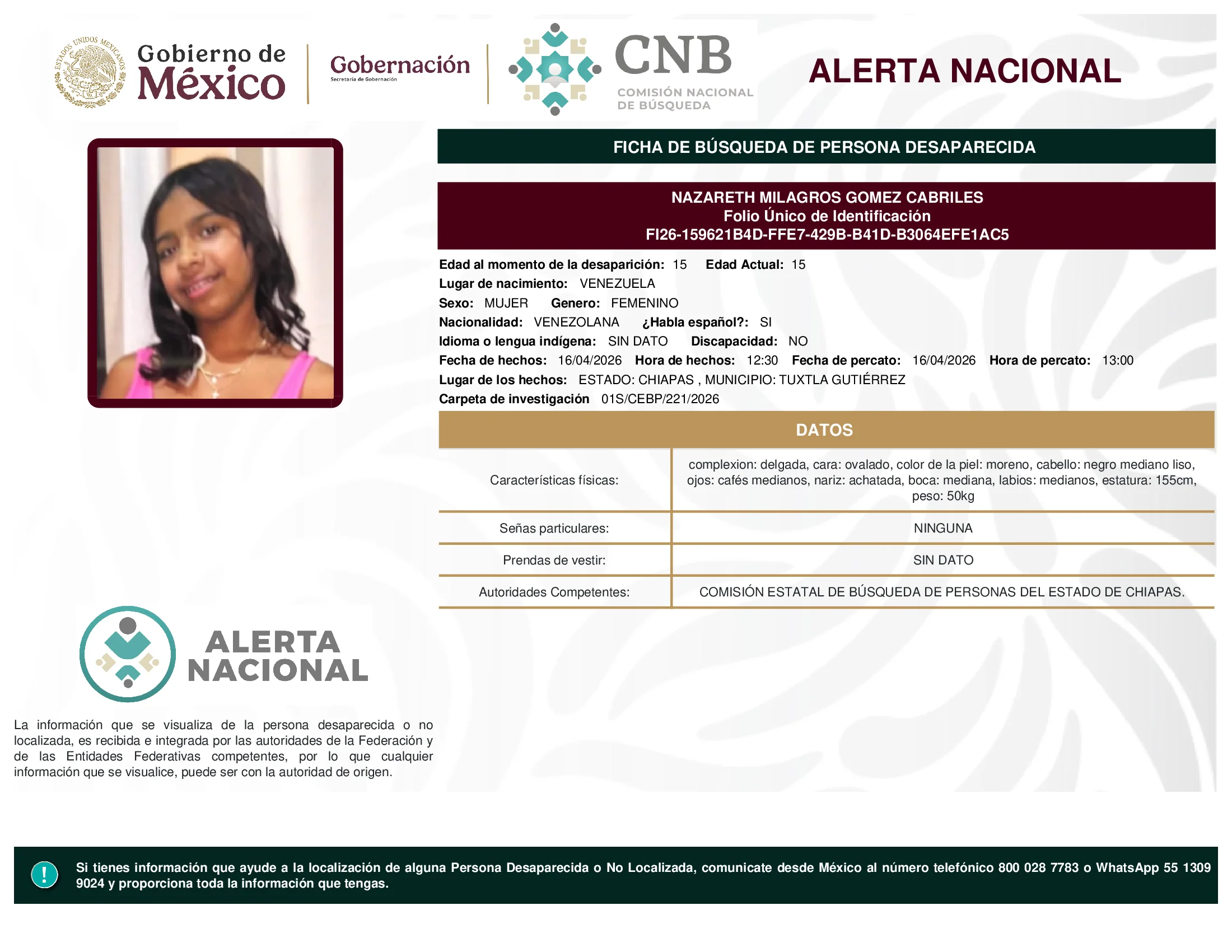 Nazareth Milagros Gomez Cabriles
