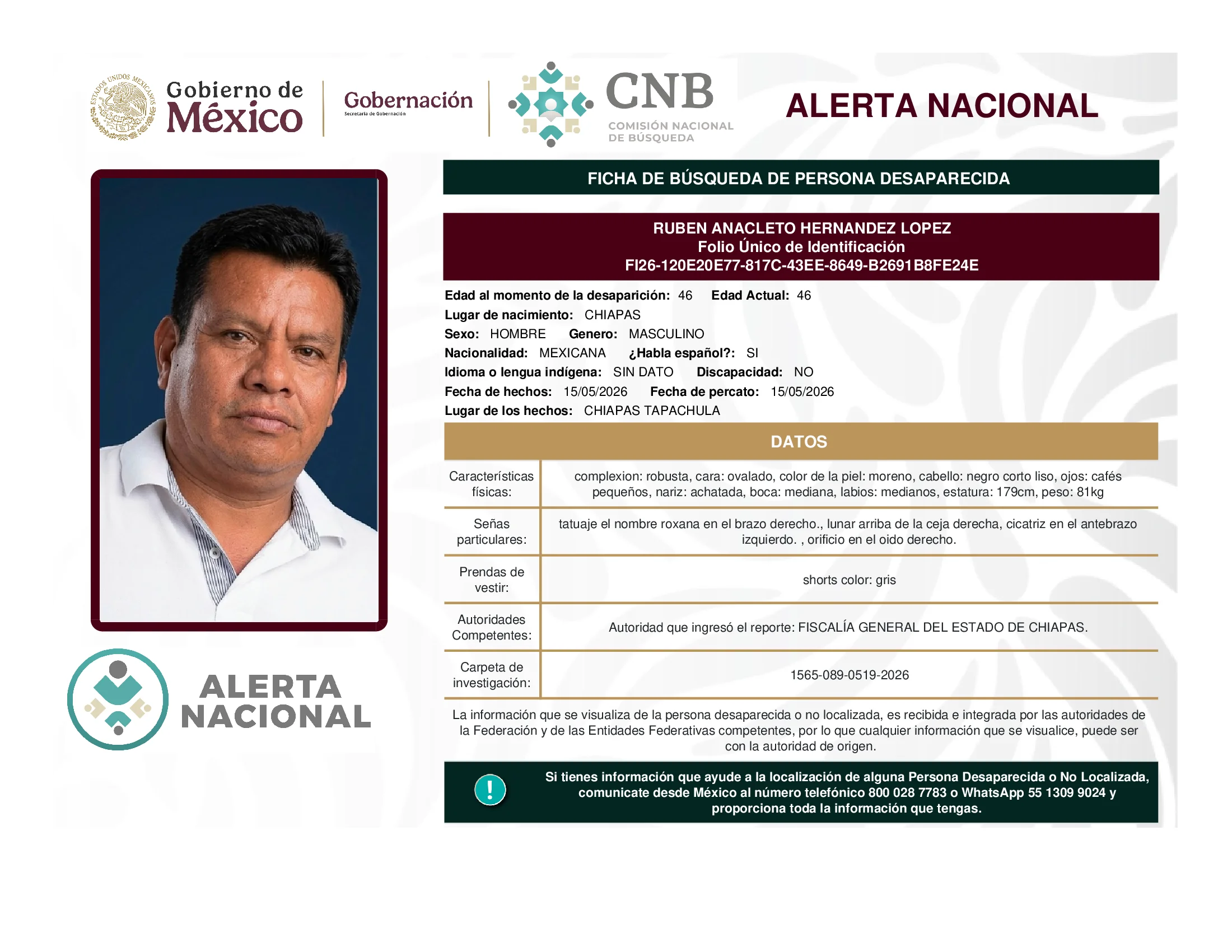 Ruben Anacleto Hernandez Lopez