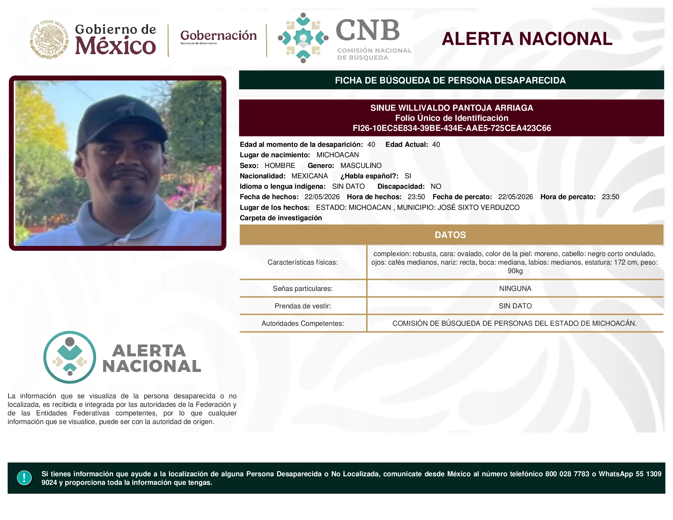 Sinue Willivaldo Pantoja Arriaga