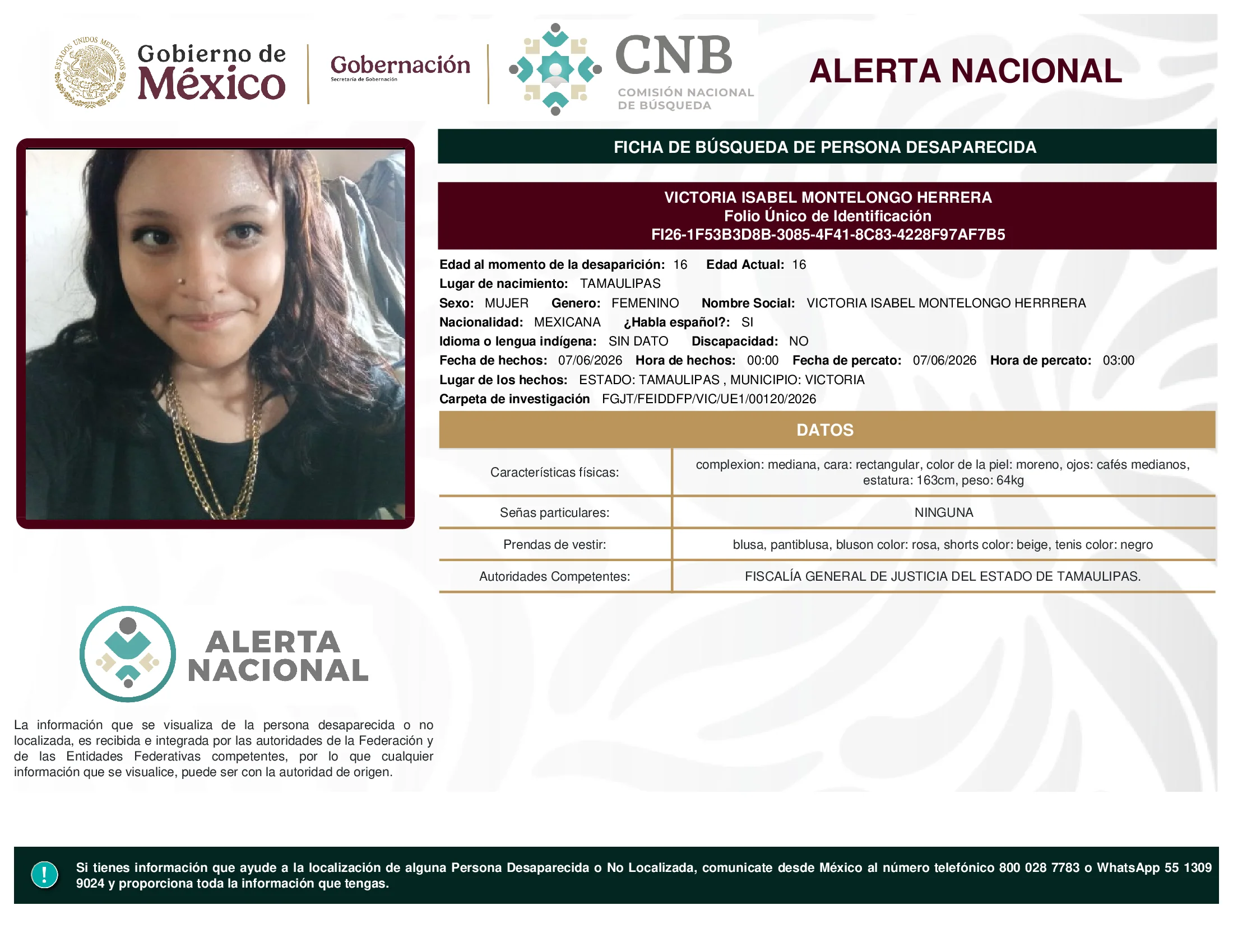 Victoria Isabel Montelongo Herrera
