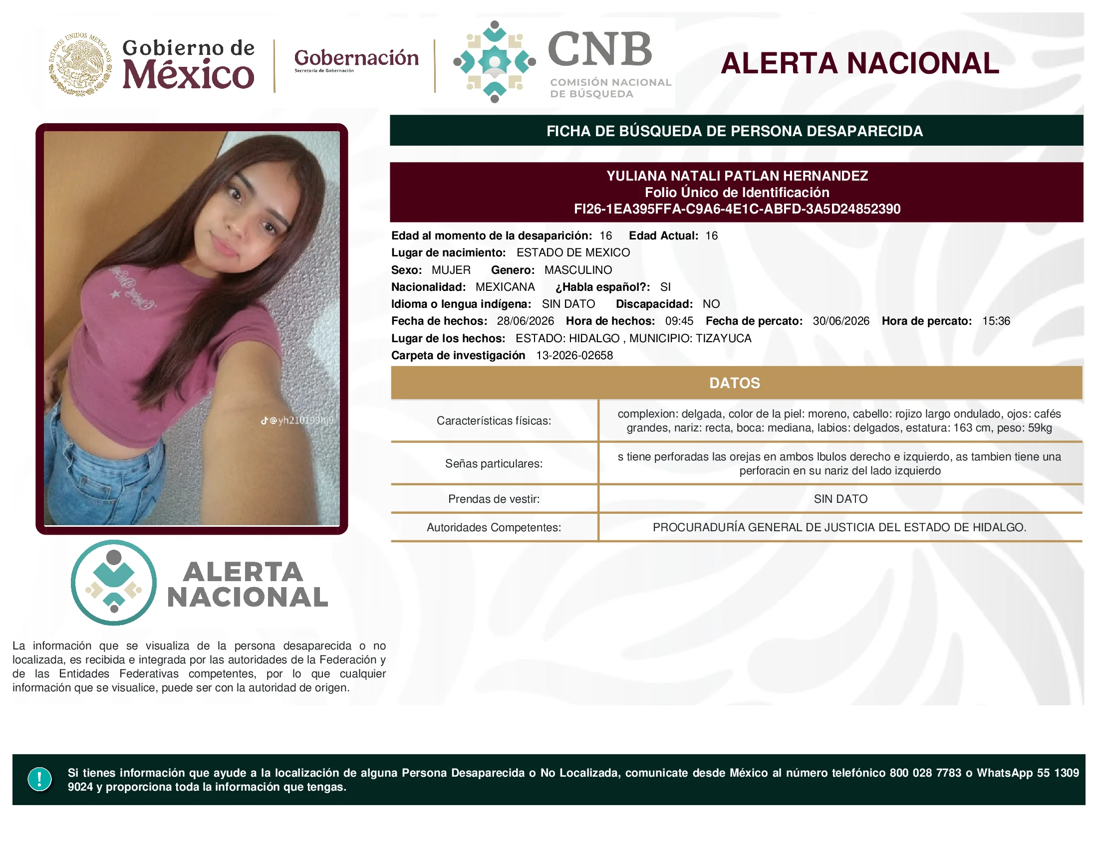 Yuliana Natali Patlan Hernandez