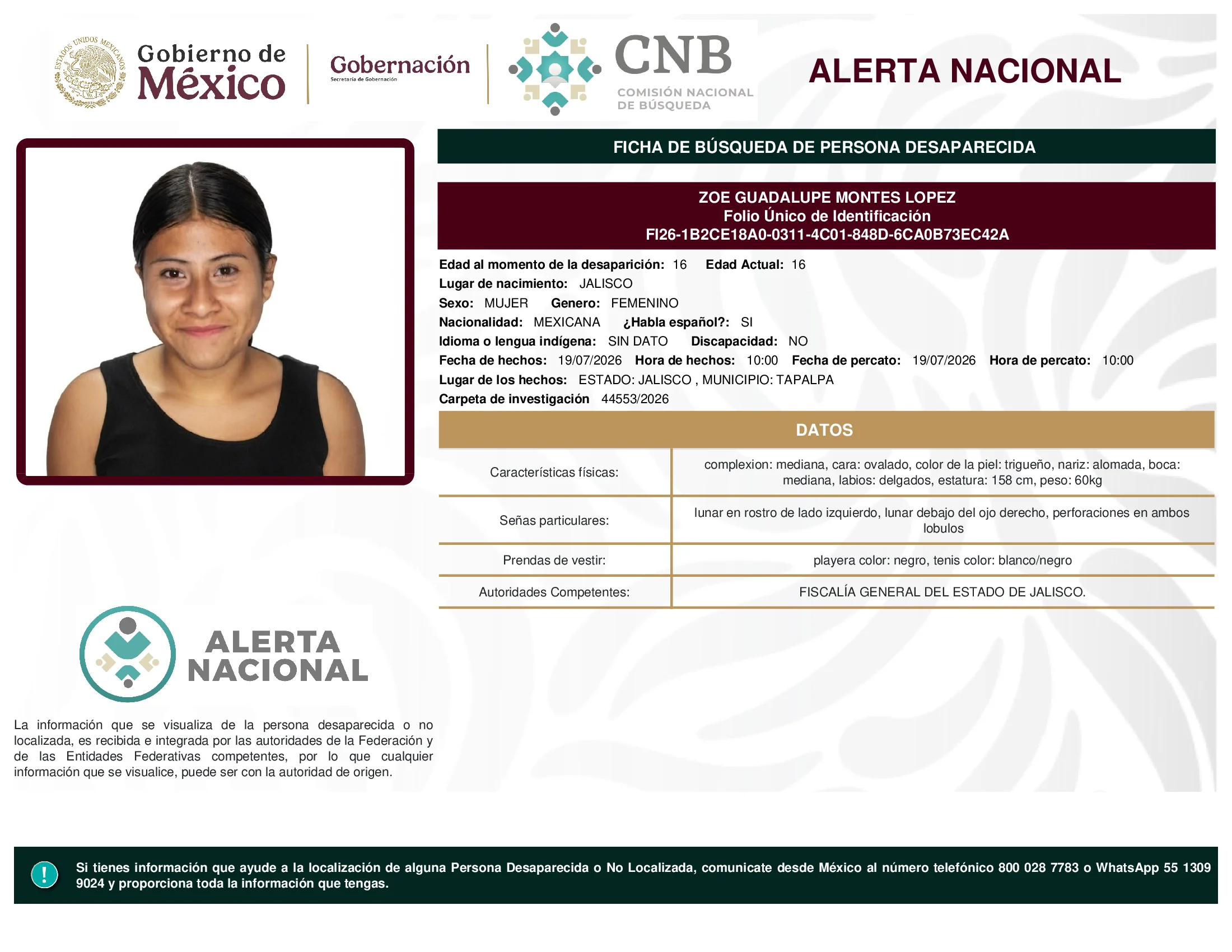 Zoe Guadalupe Montes Lopez